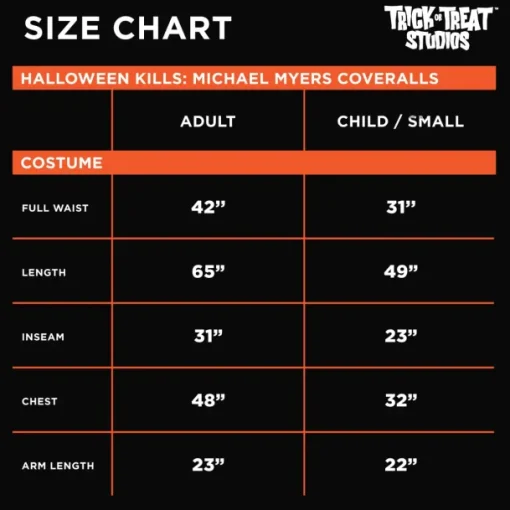 HALLOWEEN KILLS - MICHAEL MYERS ADULT COVERALLS
